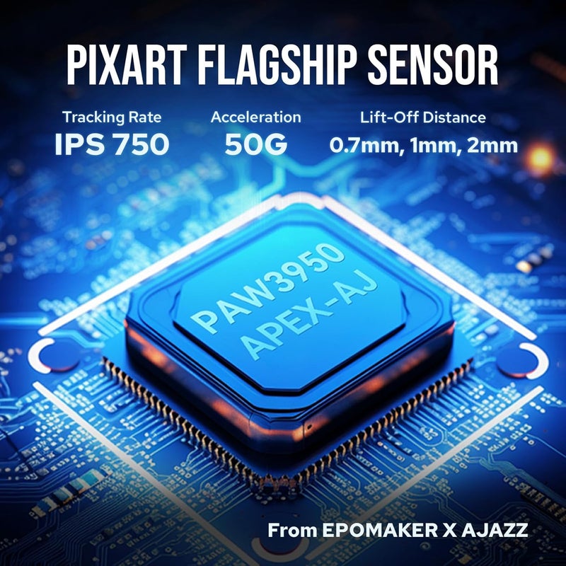 EPOMAKER Click Gaming Mouse Wireless 2.4Ghz/BT/Type-C, 800 to 42,000 DPI Adjustable, 8K Polling Rate, 500mAh, Lightweight Optical Mouse, for PC/Mac/Linux (Black) - Image 3